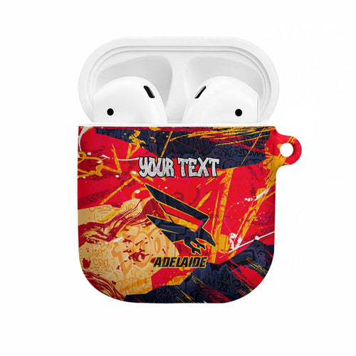 Personalized Adelaide Crows AirPods Case Australian Graffiti Paint Splatter - Abstract Geometric