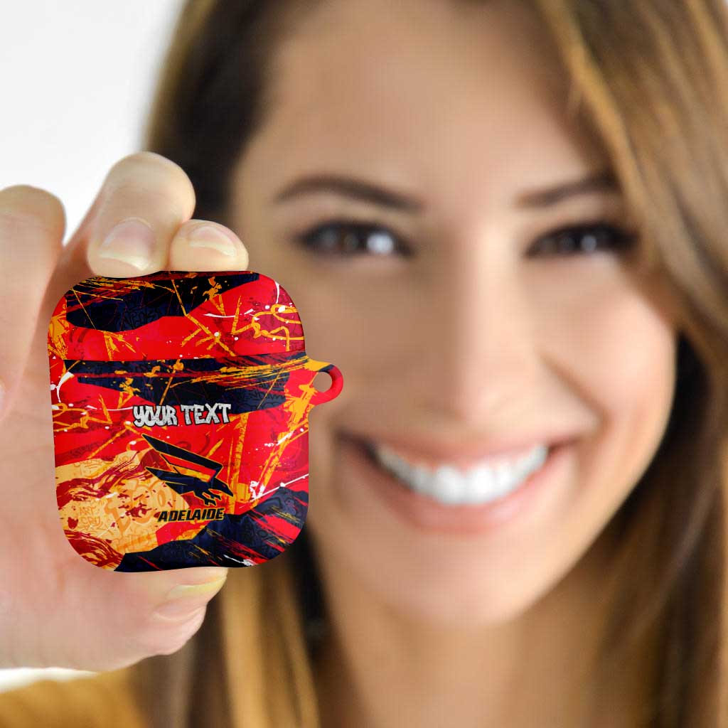 Personalized Adelaide Crows AirPods Case Australian Graffiti Paint Splatter - Abstract Geometric