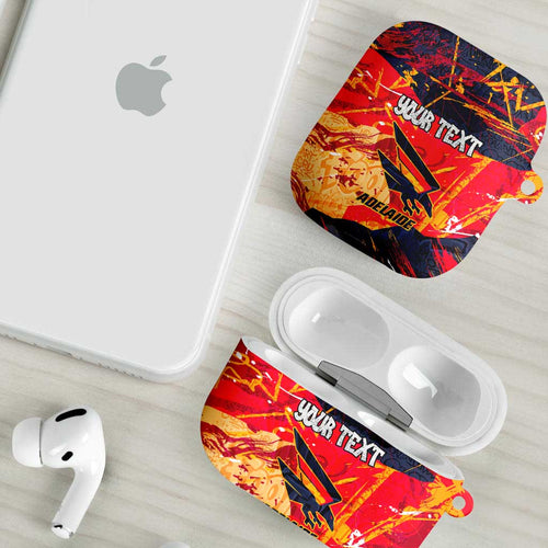 Personalized Adelaide Crows AirPods Case Australian Graffiti Paint Splatter - Abstract Geometric