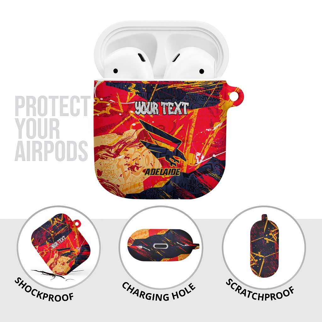 Personalized Adelaide Crows AirPods Case Australian Graffiti Paint Splatter - Abstract Geometric