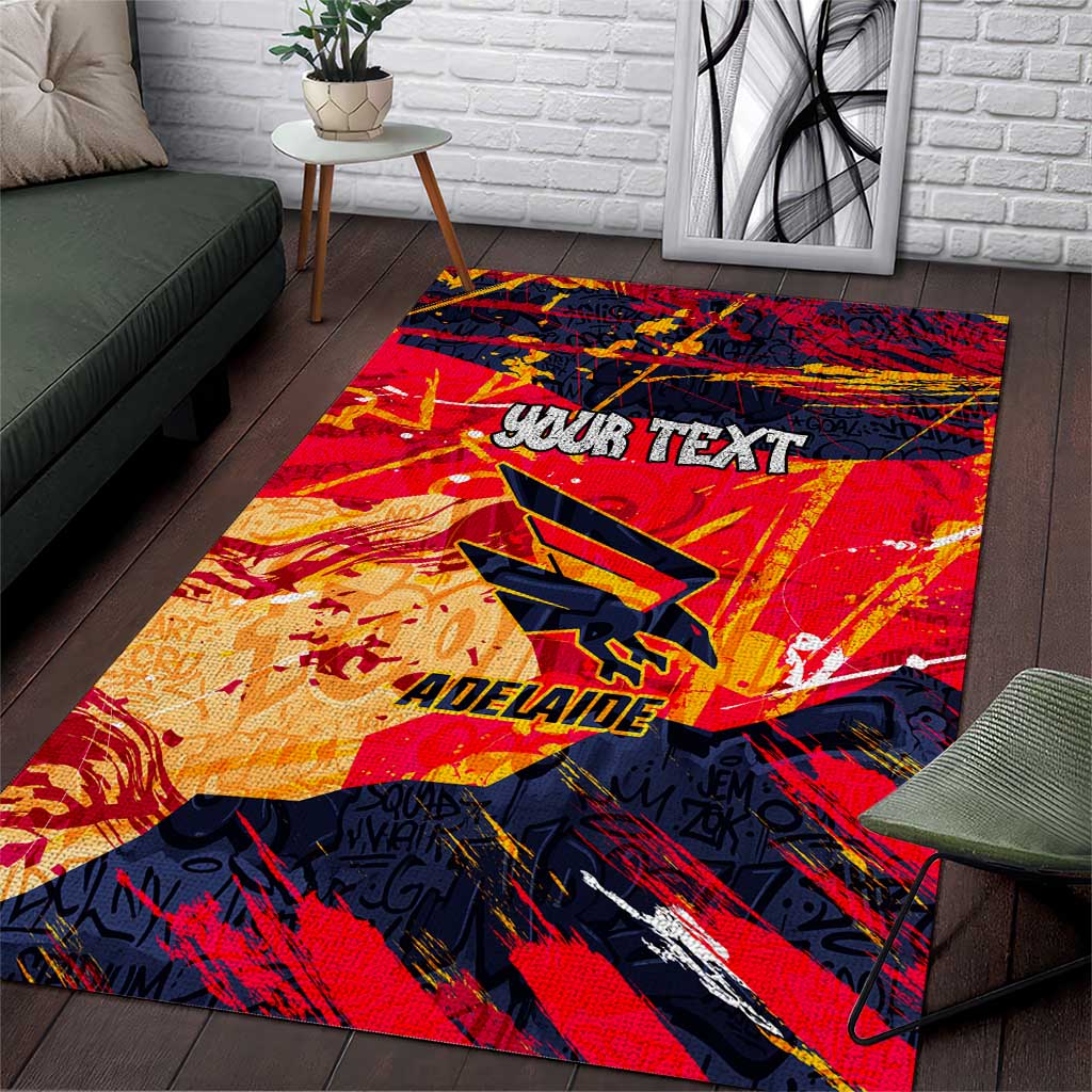 Personalized Adelaide Crows Area Rug Australian Graffiti Paint Splatter - Abstract Geometric