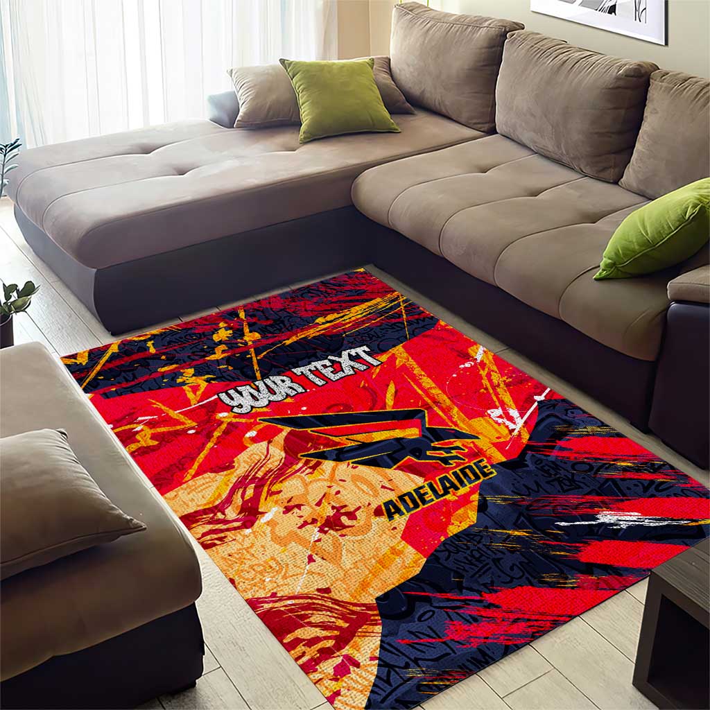 Personalized Adelaide Crows Area Rug Australian Graffiti Paint Splatter - Abstract Geometric