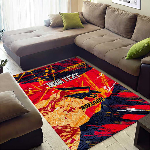 Personalized Adelaide Crows Area Rug Australian Graffiti Paint Splatter - Abstract Geometric