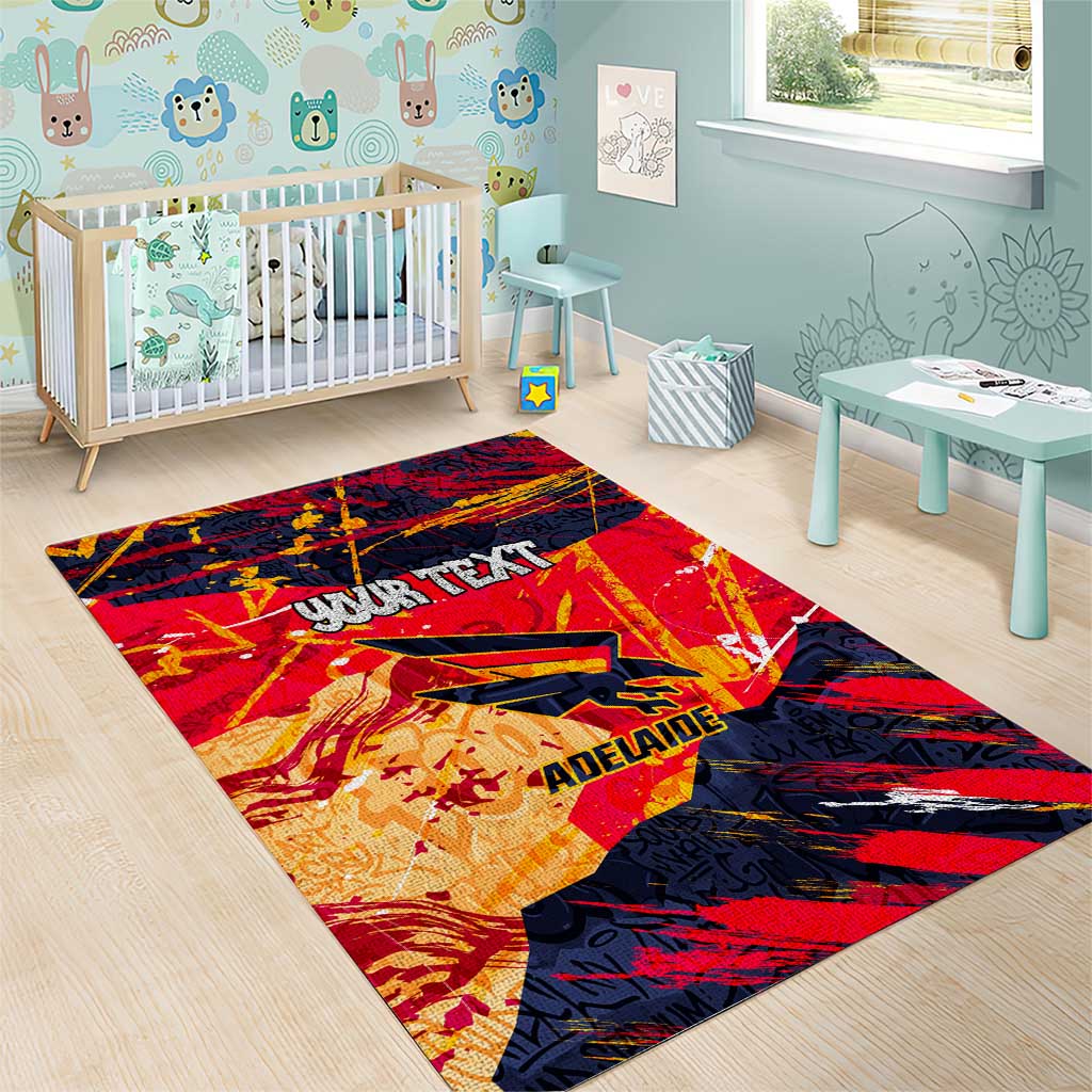 Personalized Adelaide Crows Area Rug Australian Graffiti Paint Splatter - Abstract Geometric