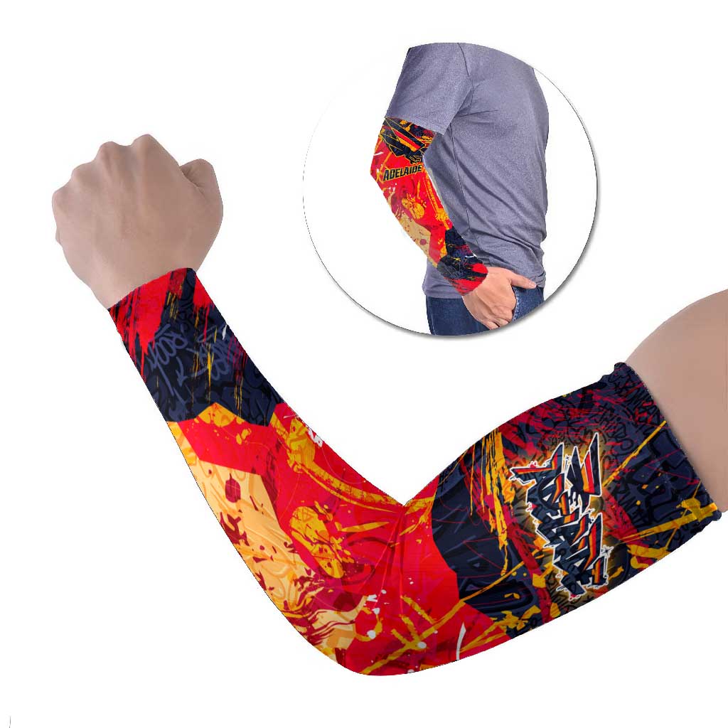 Personalized Adelaide Crows Arm Sleeves Australian Graffiti Paint Splatter - Abstract Geometric