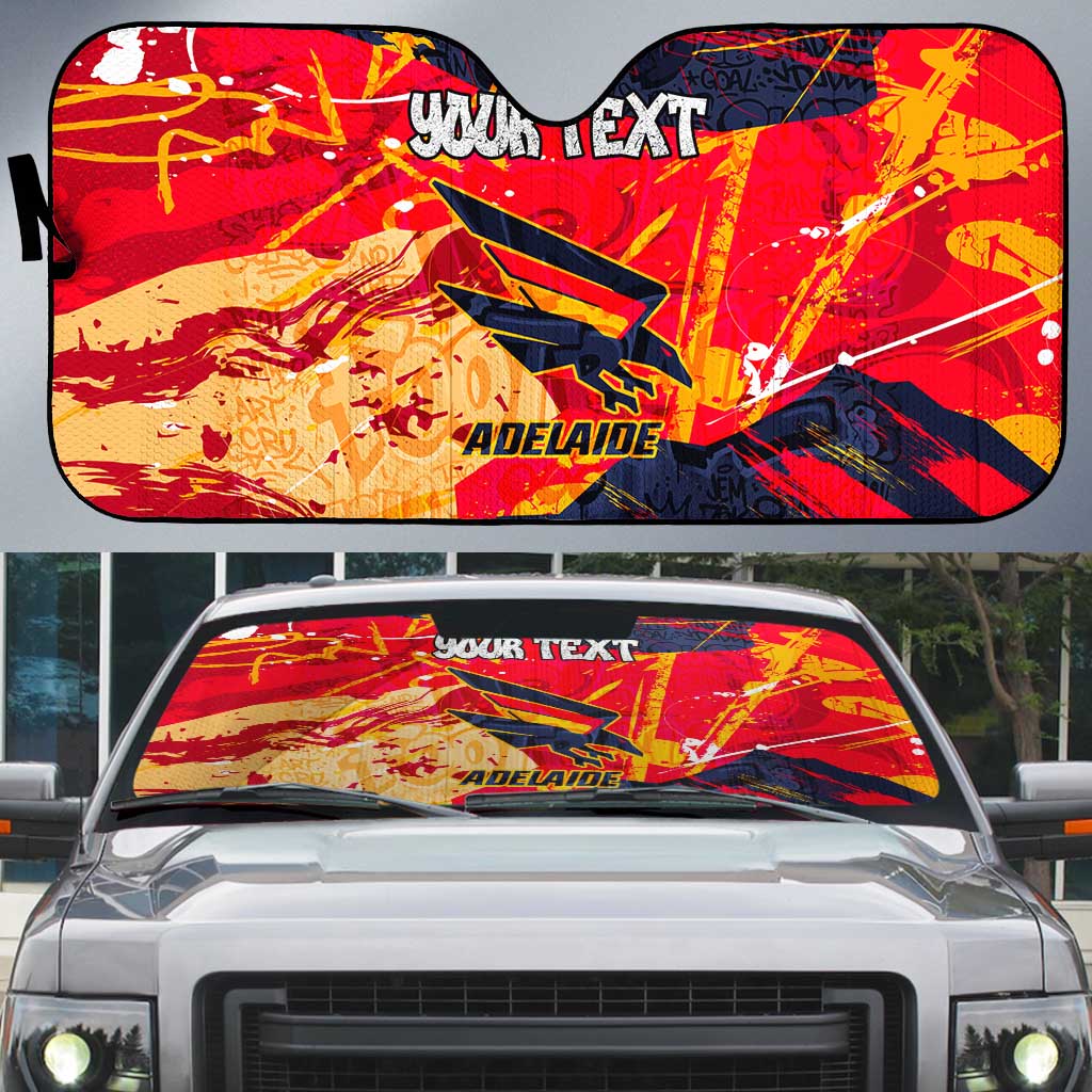 Personalized Adelaide Crows Auto Sun Shade Australian Graffiti Paint Splatter - Abstract Geometric