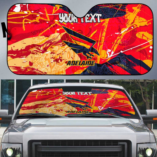Personalized Adelaide Crows Auto Sun Shade Australian Graffiti Paint Splatter - Abstract Geometric