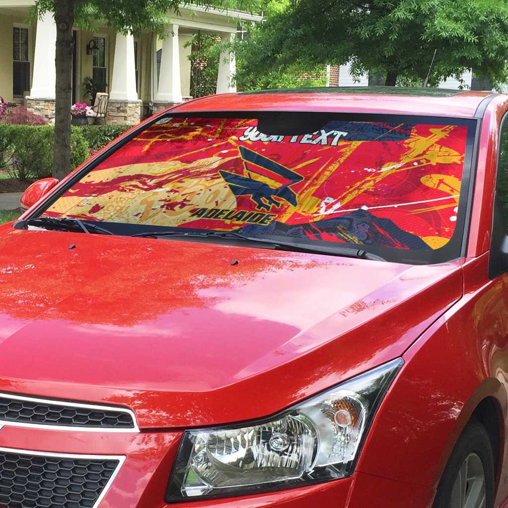 Personalized Adelaide Crows Auto Sun Shade Australian Graffiti Paint Splatter - Abstract Geometric