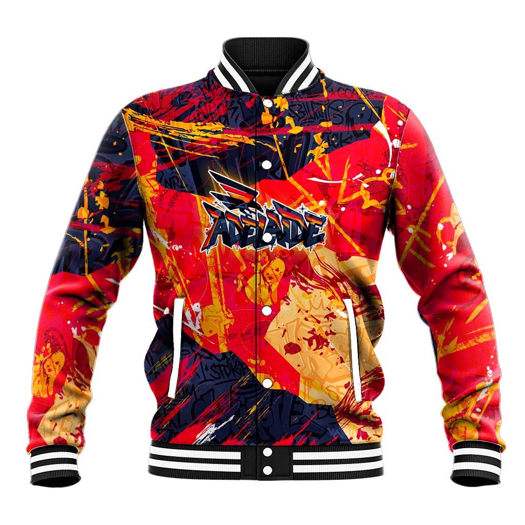 Personalized Adelaide Crows Baseball Jacket Australian Graffiti Paint Splatter - Abstract Geometric