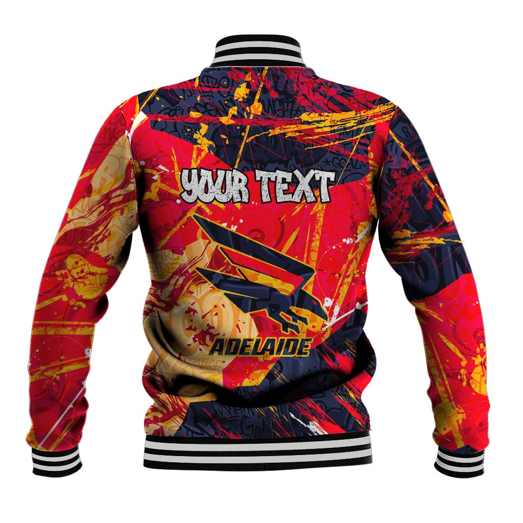 Personalized Adelaide Crows Baseball Jacket Australian Graffiti Paint Splatter - Abstract Geometric