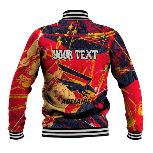 Personalized Adelaide Crows Baseball Jacket Australian Graffiti Paint Splatter - Abstract Geometric