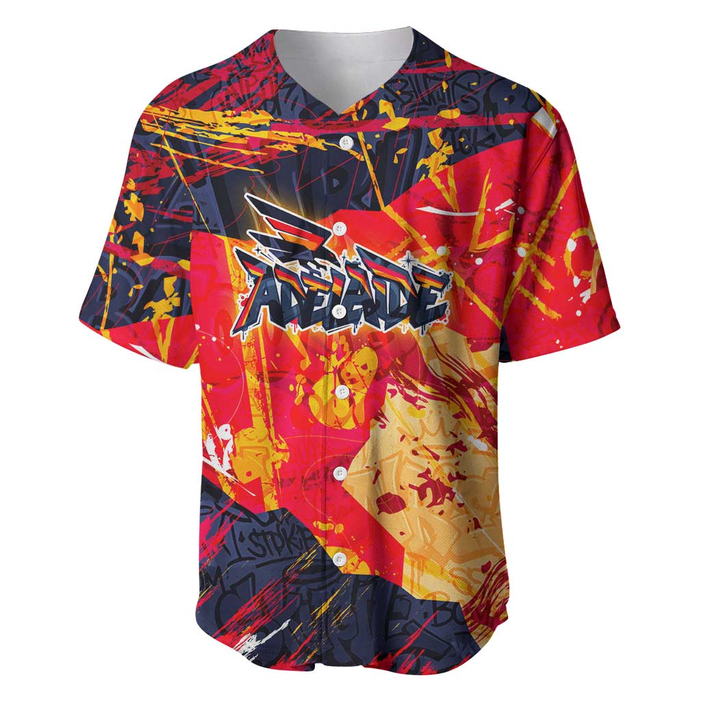 Personalized Adelaide Crows Baseball Jersey Australian Graffiti Paint Splatter - Abstract Geometric