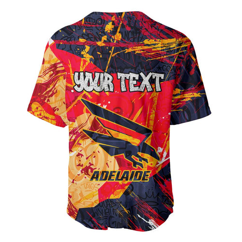 Personalized Adelaide Crows Baseball Jersey Australian Graffiti Paint Splatter - Abstract Geometric