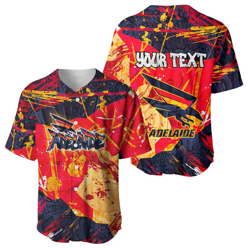 Personalized Adelaide Crows Baseball Jersey Australian Graffiti Paint Splatter - Abstract Geometric