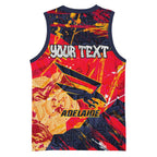 Personalized Adelaide Crows Basketball Jersey Australian Graffiti Paint Splatter - Abstract Geometric