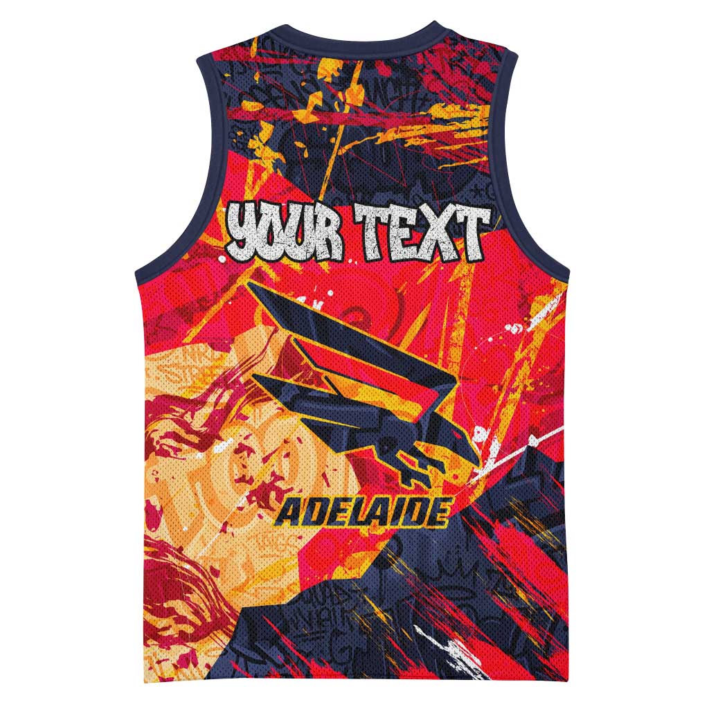Personalized Adelaide Crows Basketball Jersey Australian Graffiti Paint Splatter - Abstract Geometric