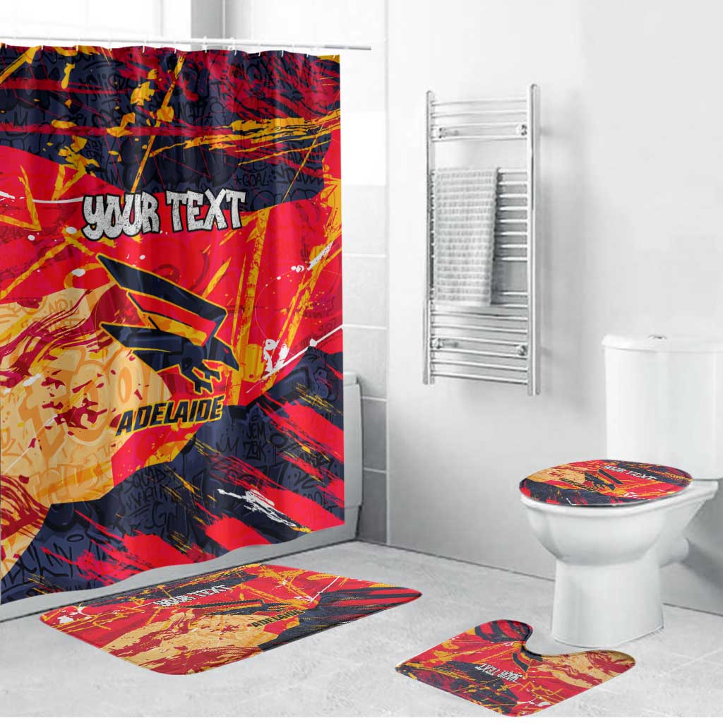 Personalized Adelaide Crows Bathroom Set Australian Graffiti Paint Splatter - Abstract Geometric