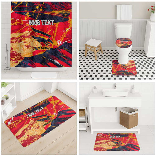 Personalized Adelaide Crows Bathroom Set Australian Graffiti Paint Splatter - Abstract Geometric
