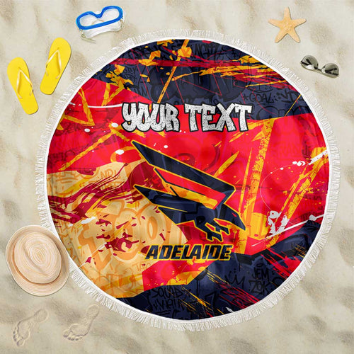 Personalized Adelaide Crows Beach Blanket Australian Graffiti Paint Splatter - Abstract Geometric