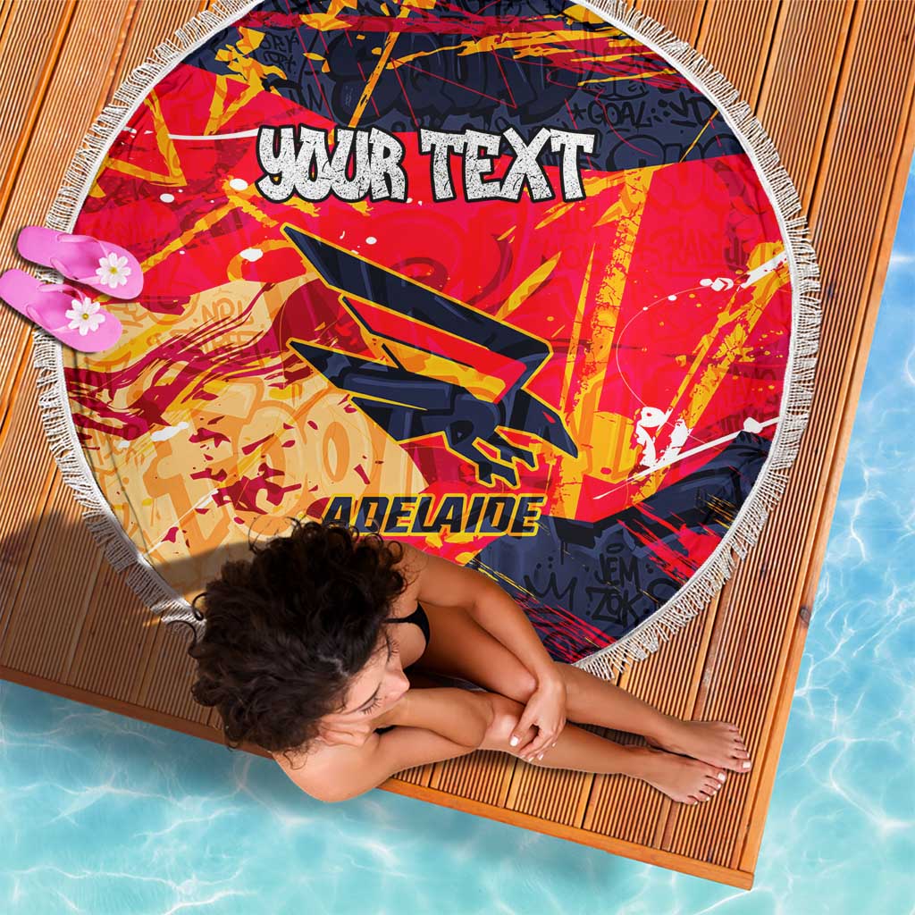 Personalized Adelaide Crows Beach Blanket Australian Graffiti Paint Splatter - Abstract Geometric