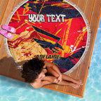 Personalized Adelaide Crows Beach Blanket Australian Graffiti Paint Splatter - Abstract Geometric