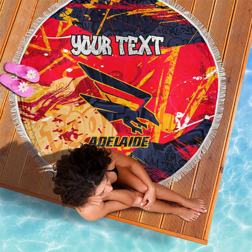 Personalized Adelaide Crows Beach Blanket Australian Graffiti Paint Splatter - Abstract Geometric
