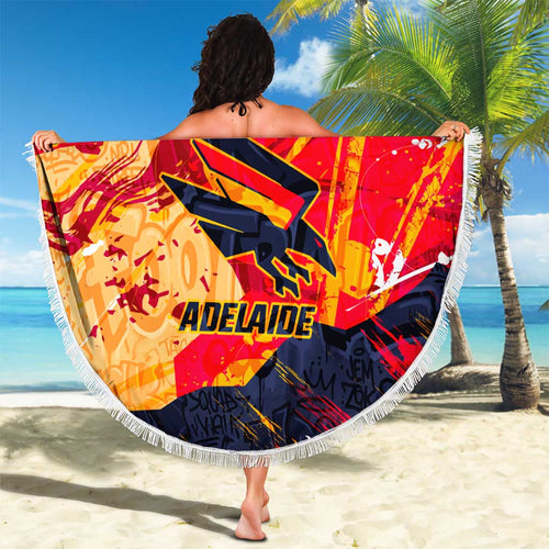 Personalized Adelaide Crows Beach Blanket Australian Graffiti Paint Splatter - Abstract Geometric