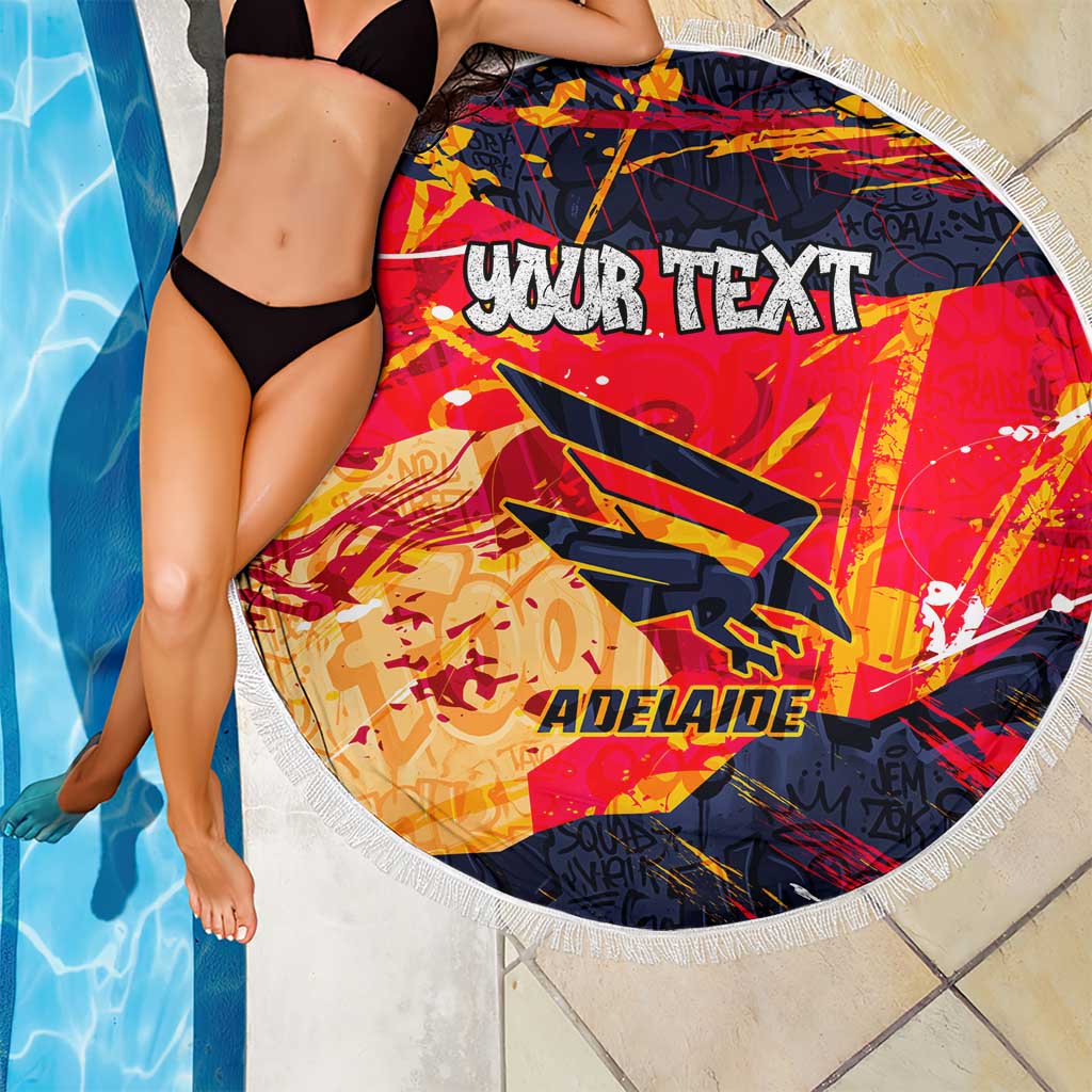Personalized Adelaide Crows Beach Blanket Australian Graffiti Paint Splatter - Abstract Geometric
