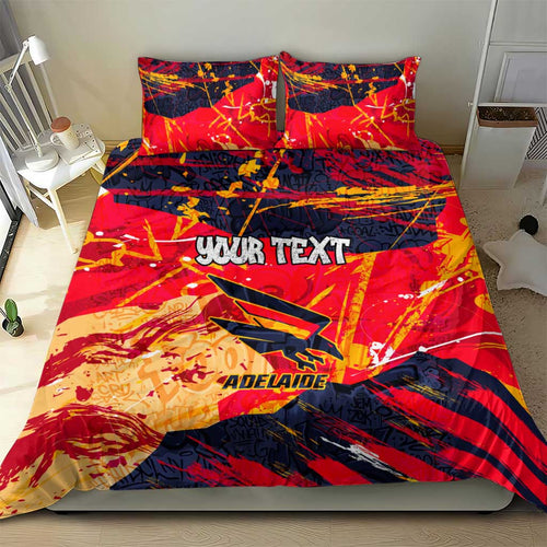 Personalized Adelaide Crows Bedding Set Australian Graffiti Paint Splatter - Abstract Geometric
