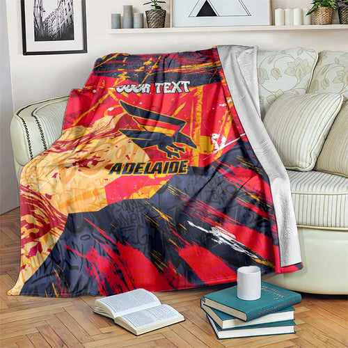 Personalized Adelaide Crows Blanket Australian Graffiti Paint Splatter - Abstract Geometric
