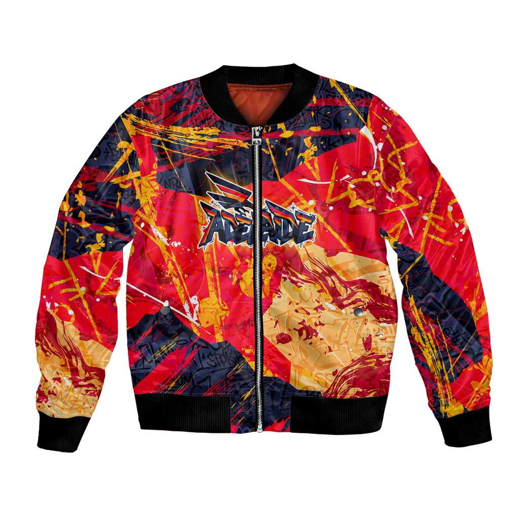 Personalized Adelaide Crows Bomber Jacket Australian Graffiti Paint Splatter - Abstract Geometric