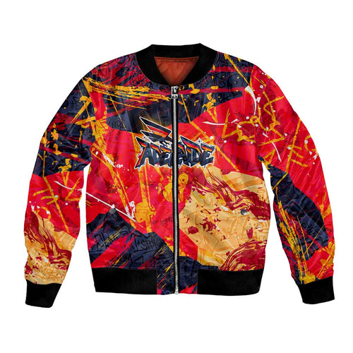 Personalized Adelaide Crows Bomber Jacket Australian Graffiti Paint Splatter - Abstract Geometric