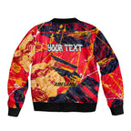 Personalized Adelaide Crows Bomber Jacket Australian Graffiti Paint Splatter - Abstract Geometric
