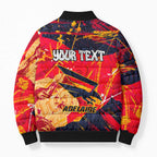 Personalized Adelaide Crows Bomber Puffer Jacket Australian Graffiti Paint Splatter - Abstract Geometric