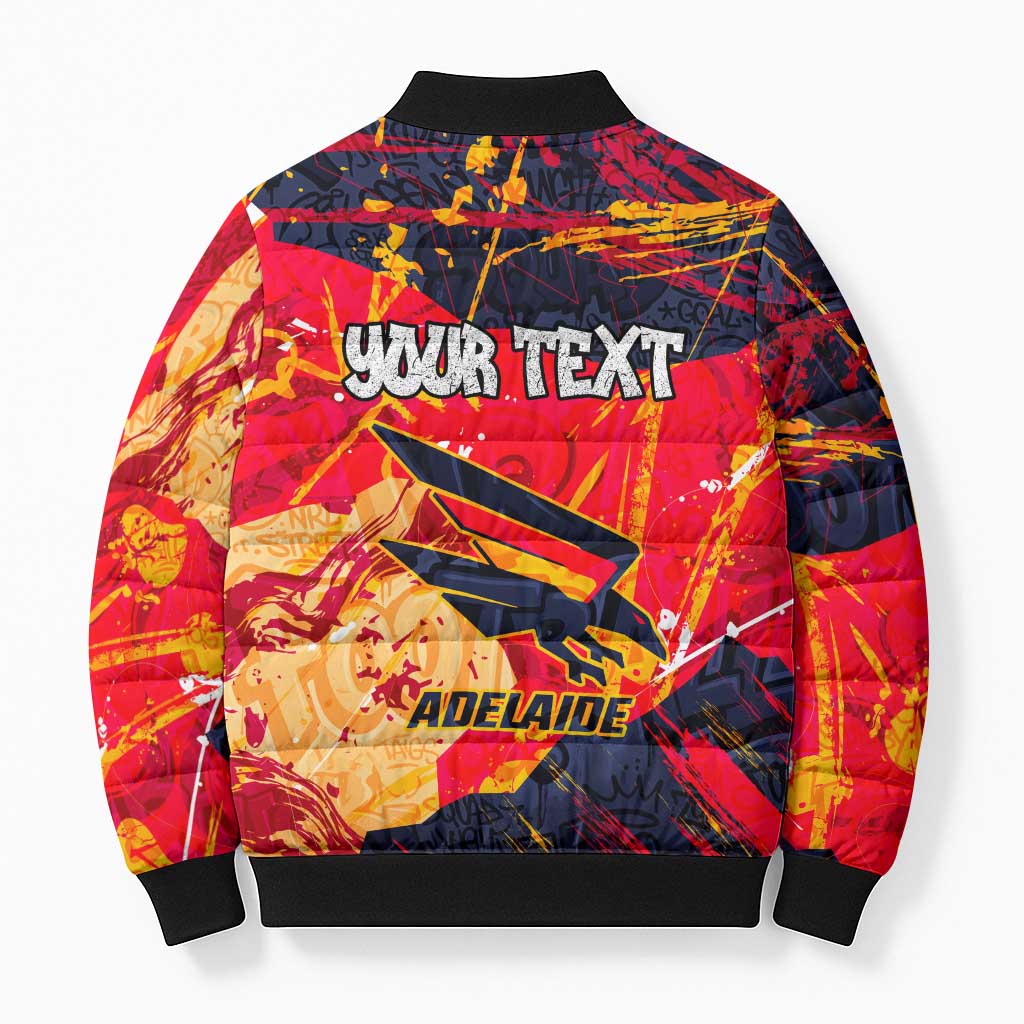 Personalized Adelaide Crows Bomber Puffer Jacket Australian Graffiti Paint Splatter - Abstract Geometric