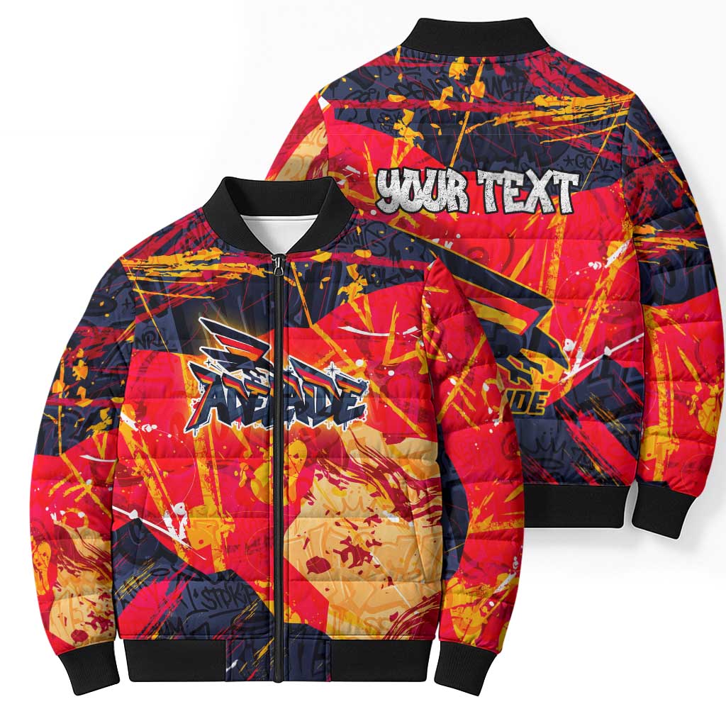 Personalized Adelaide Crows Bomber Puffer Jacket Australian Graffiti Paint Splatter - Abstract Geometric