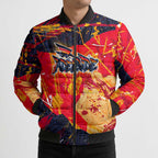 Personalized Adelaide Crows Bomber Puffer Jacket Australian Graffiti Paint Splatter - Abstract Geometric