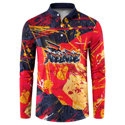 Personalized Adelaide Crows Button Sweatshirt Australian Graffiti Paint Splatter - Abstract Geometric