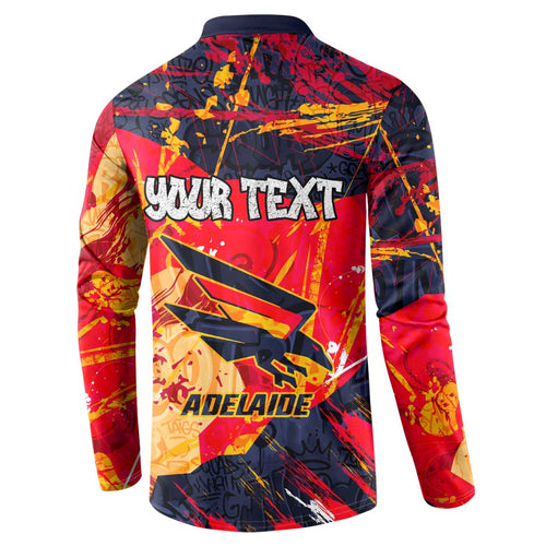 Personalized Adelaide Crows Button Sweatshirt Australian Graffiti Paint Splatter - Abstract Geometric