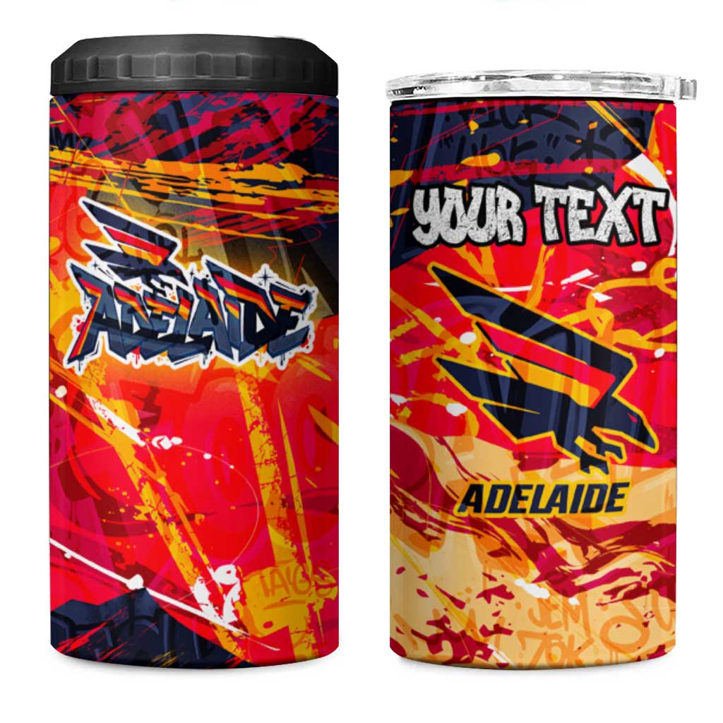 Personalized Adelaide Crows 4 in 1 Can Cooler Tumbler Australian Graffiti Paint Splatter - Abstract Geometric