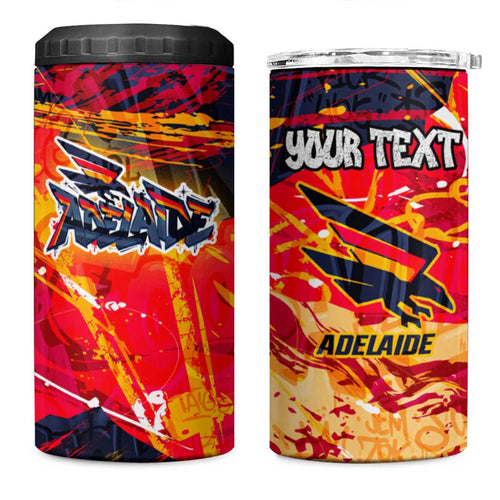 Personalized Adelaide Crows 4 in 1 Can Cooler Tumbler Australian Graffiti Paint Splatter - Abstract Geometric