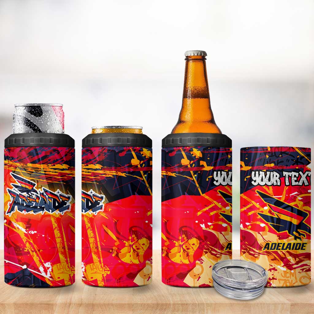 Personalized Adelaide Crows 4 in 1 Can Cooler Tumbler Australian Graffiti Paint Splatter - Abstract Geometric