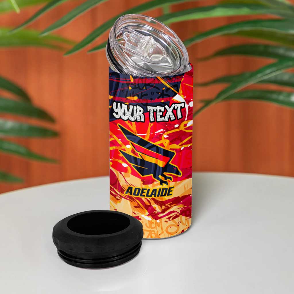 Personalized Adelaide Crows 4 in 1 Can Cooler Tumbler Australian Graffiti Paint Splatter - Abstract Geometric