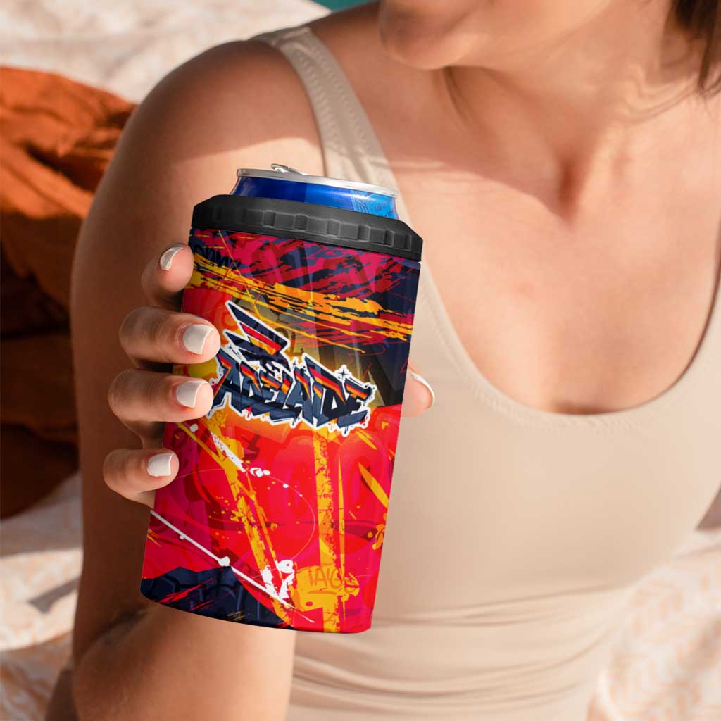 Personalized Adelaide Crows 4 in 1 Can Cooler Tumbler Australian Graffiti Paint Splatter - Abstract Geometric