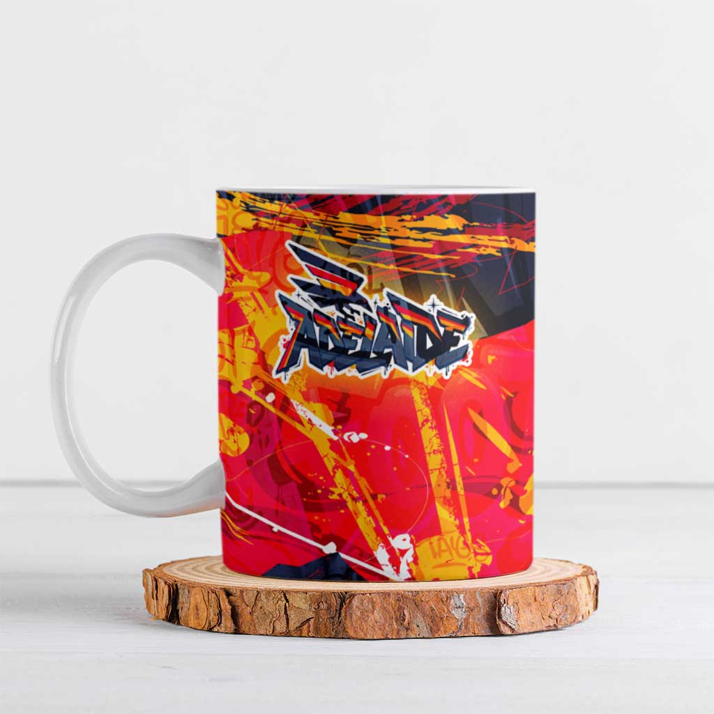 Personalized Adelaide Crows Ceramic Mug Australian Graffiti Paint Splatter - Abstract Geometric