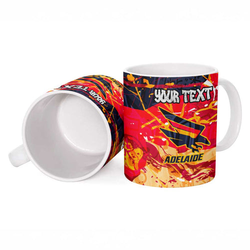 Personalized Adelaide Crows Ceramic Mug Australian Graffiti Paint Splatter - Abstract Geometric