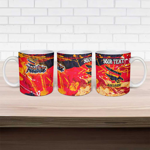 Personalized Adelaide Crows Ceramic Mug Australian Graffiti Paint Splatter - Abstract Geometric