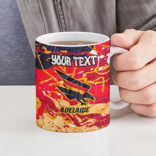 Personalized Adelaide Crows Ceramic Mug Australian Graffiti Paint Splatter - Abstract Geometric
