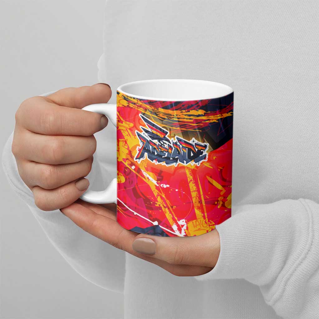 Personalized Adelaide Crows Ceramic Mug Australian Graffiti Paint Splatter - Abstract Geometric