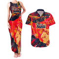 Personalized Adelaide Crows Couples Matching Tank Maxi Dress and Hawaiian Shirt Australian Graffiti Paint Splatter - Abstract Geometric